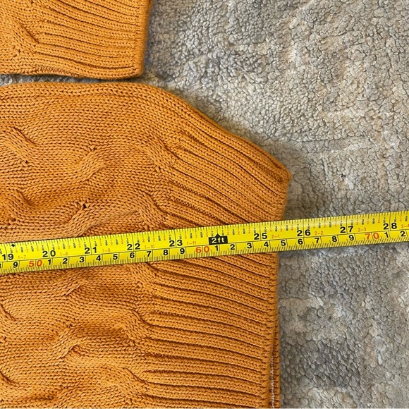 Womens Orange Polo Ralph Lauren Chunky Cable Knit Turtleneck Sweater - Medium - Picture 6 of 11